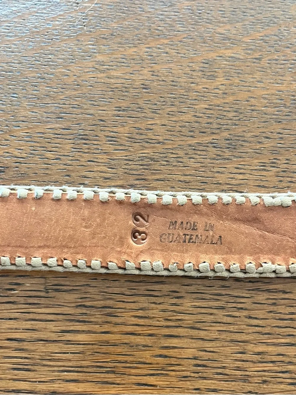 Vtg Hand Woven Belt Leather Traditional Art Guatemalan Multi Color Textile